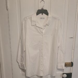 🆕️Sonoma Maternity White Casual Button Down Shirt Relaxed Fit🤰